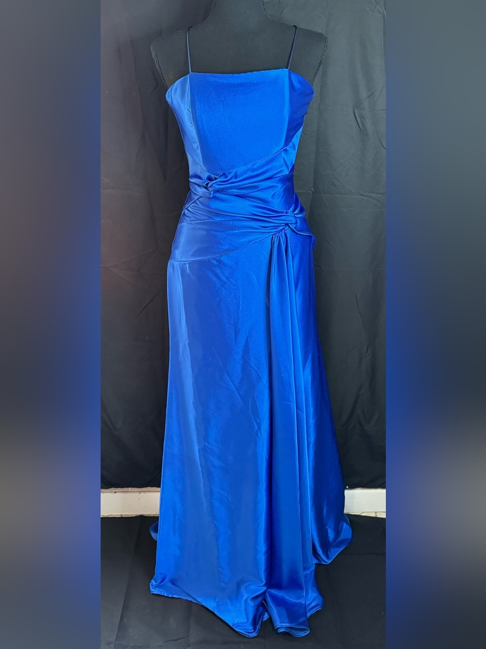 EUC Vintage Jessica McClintock Royal Blue Liquid Satin (Y2K) Dress
